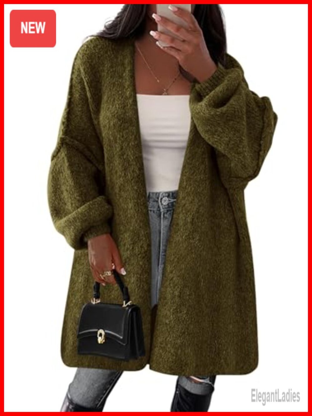 Oversized Long Cardigan Sweater Ribbed Open Front Knit Fall Layer
